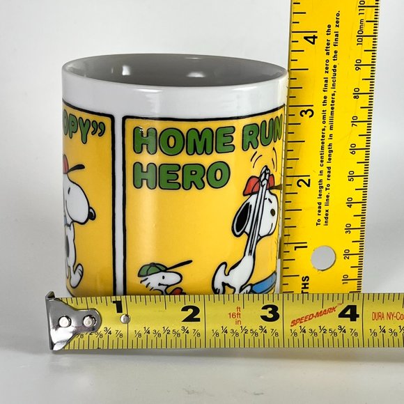 Vtg Peanuts Snoopy Coffee Cup Mug Multicolor Home Run Hero Baseball Ceramic - Picture 9 of 11